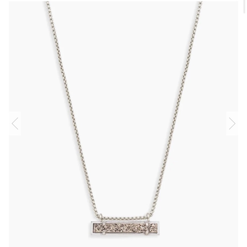 Kendra Scott Leonor silver pendant- platinum drusy